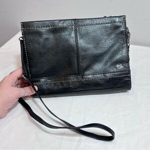 The Sak black leather small crossbody bag purse